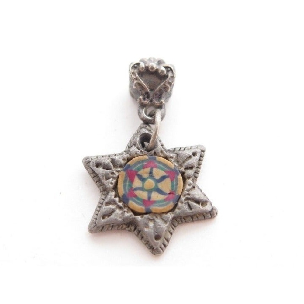 Vintage Silver Toned Star Slide Pendant